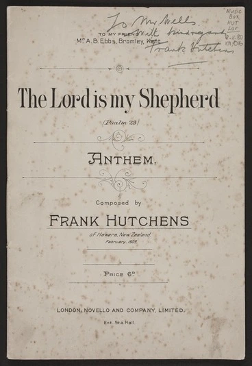 Image: The Lord is my shepherd : Psalm XXIII / Frank Hutchens.