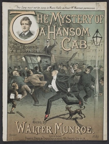Image: The mystery of a hansom cab / words by E.W. Rogers ; music by A.E. Durandeau.