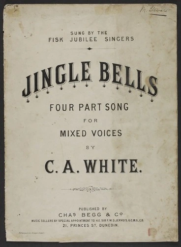 Image: Jingle bells : four part song for mixed voices / by C.A. White.