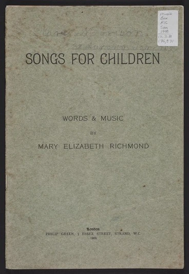 Image: Songs for children / words & music by Mary Elizabeth Richmond.