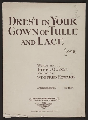 Image: Dres't in your gown of tulle and lace / words by Babette ; music by Winifred Howard.