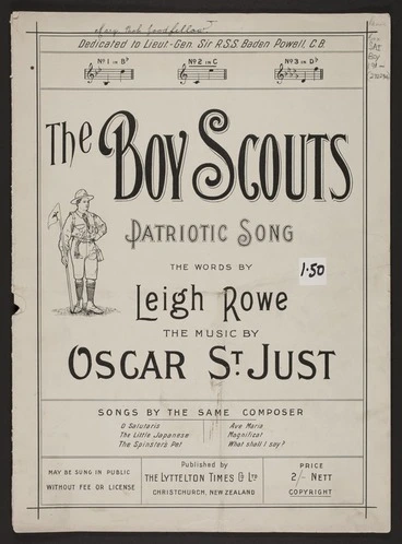 Image: The Boy Scouts : patriotic song / the words by Leigh Rowe ; the music by Oscar St. Just.