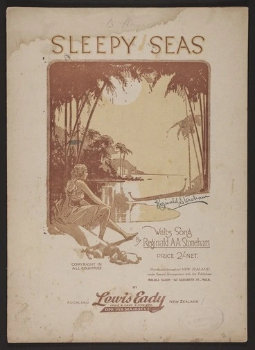 Image: Sleepy seas : song waltz / words and music by Reginald Stoneham.
