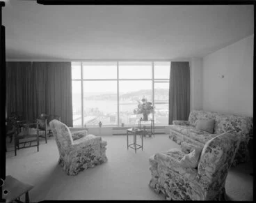 Image: Living room of Herbert Gardens Flats, The Terrace, Wellington