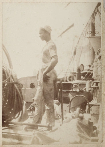 Image: Unidentified crewman on ships deck