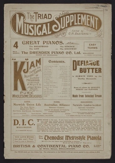 Image: Triad musical supplement. October 1, 1908 / edited by C.N. Baeyertz.