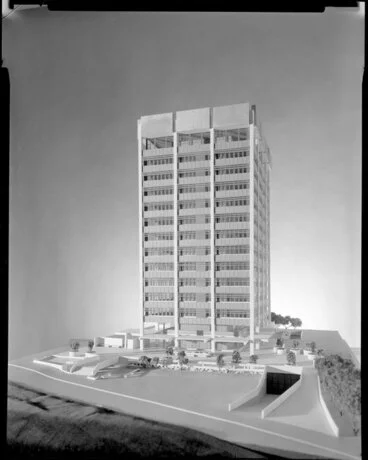 Image: Architectural model for Rutherford House, corner Lambton Quay and Bunny St, Wellington