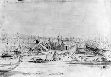 Image: Te Aro pā in 1842