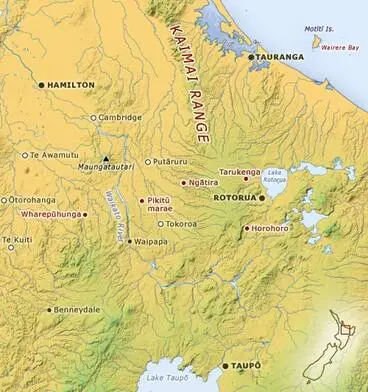 Image: Districts of Ngāti Raukawa in southern Waikato