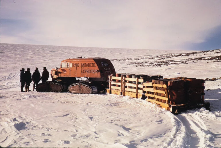 Image: TAE Tucker Sno-cat Able towing cargo sleds at the Bay of Sails