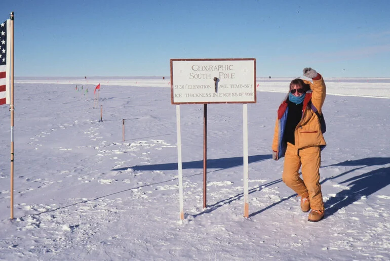 Image: Josie McNee at Geographical South Pole