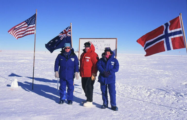 Image: Jim and Joan Bolger at the geographic south pole