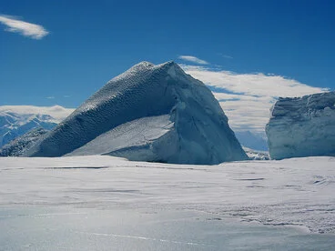 Image: Iceberg trapped in sea ice at Cape Hallett