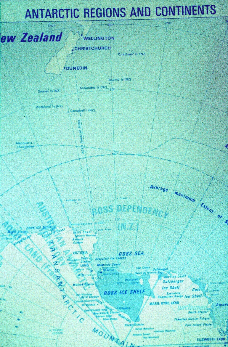 Image: Antarctic regions and continents - showing also the Ross Dependency in relation to New Zealand