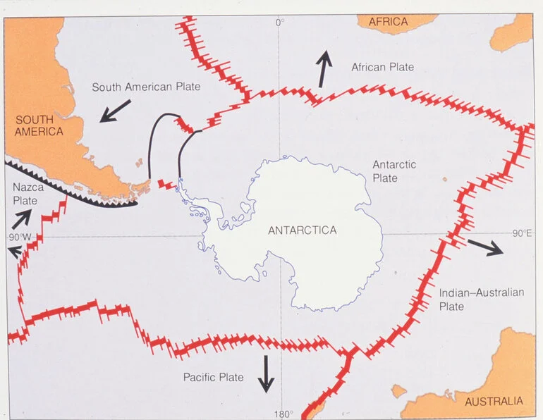 Image: Antarctica & tectonic plates