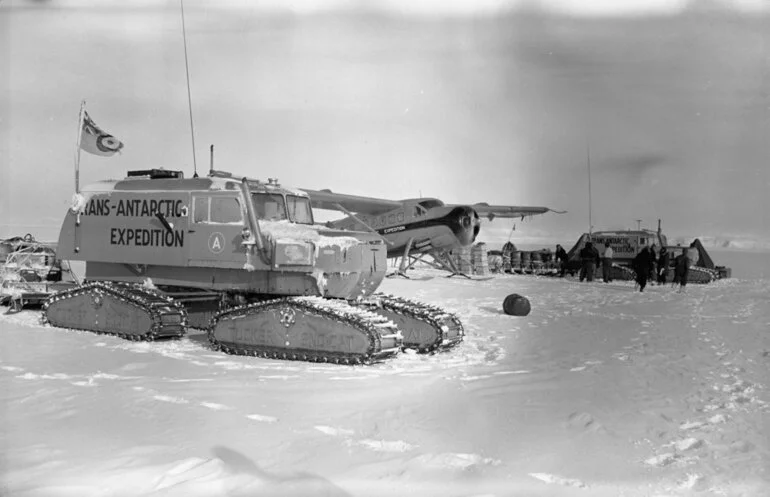 Image: TAE Sno-cat 'Able' flying RAF flag