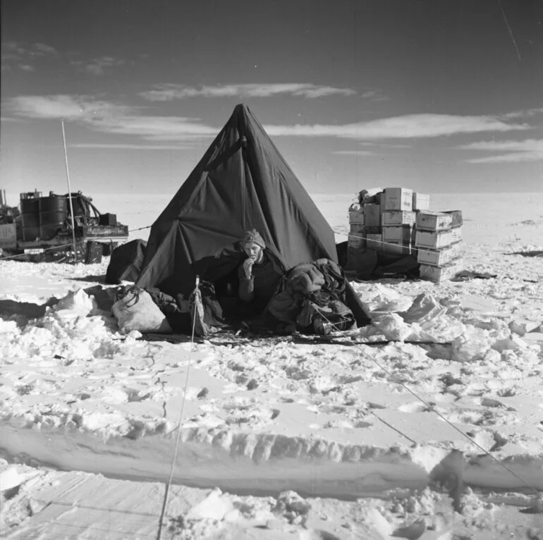 Image: Peter Mulgrew in tent at Depot 700