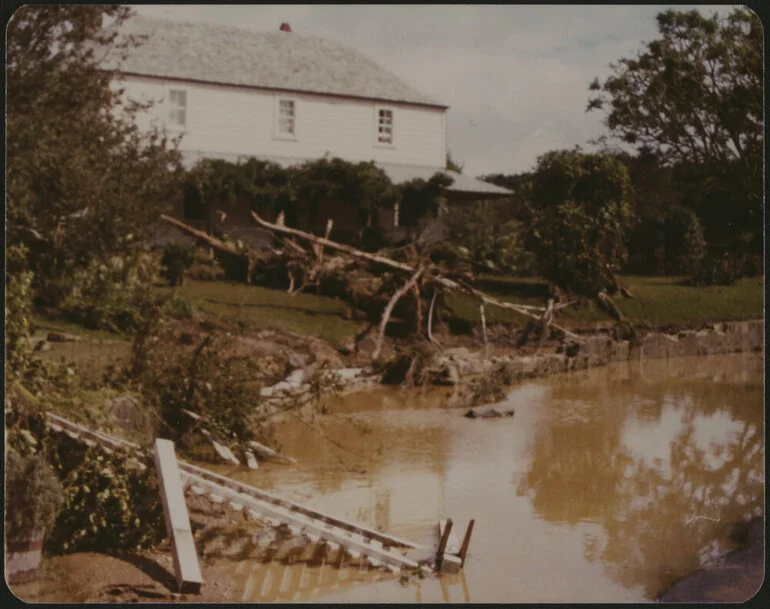 Image: Flood debris outside Kemp House