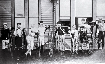 Image: Boys with cycles