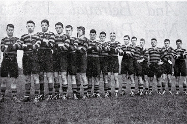 Christ's College rugby team line-up : shown before the annual School-College rugby match. Image: Christ's College rugby team line-up : shown before the annual School-College rugby match.
