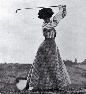 Image: Miss Cowlishaw competing in the Christchurch Golf Club's Easter Tournament held on the Shirley Links