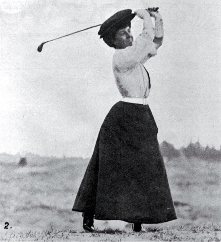 Image: Miss Roberts in full swing on the Shirley Links in the Christchurch Golf Club's Easter Tournament