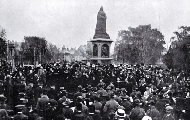 Image: A memorial service for Canterbury officers and soldiers killed in the South African Boer War, Victoria Square, Christchurch