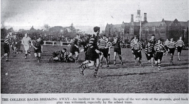 Christ's College versus Christchurch Boys' High School : shown in the annual School-College rugby match. Image: Christ's College versus Christchurch Boys' High School : shown in the annual School-College rugby match.