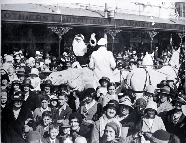 Image: T. Armstrong & Co's Christmas float outside their High Street store