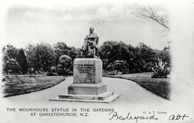 Image: William Sefton Moorhouse statue, Botanic Gardens, Christchurch