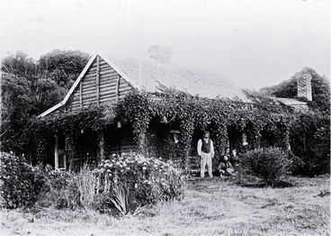 Image: Punga or tree-fern house used by the Maori and Moriori of the Chatham Islands