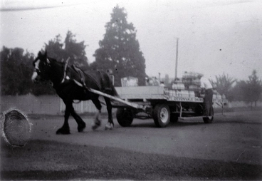 Image: Wartime milk delivery, corner Alpha Avenue and Normans Road, Bryndwr, Christchurch