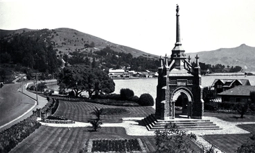 Image: Akaroa, showing the war memorial