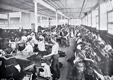 Image: The interior of a clothing factory