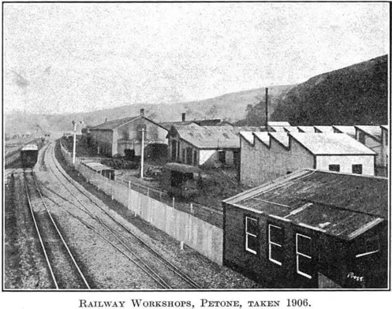 Image: Railway Workshops, Petone, taken 1906.