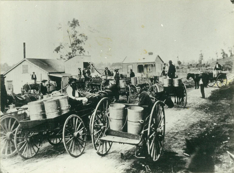 Image: Moa Farmers' Co-operative Dairy Company, Limited. Reynolds and Company Factory milk delivery, 1893