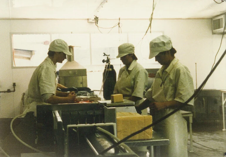 Image: Tui Co-operative Dairy Company, Limited. Cheese packing room, circa 1983