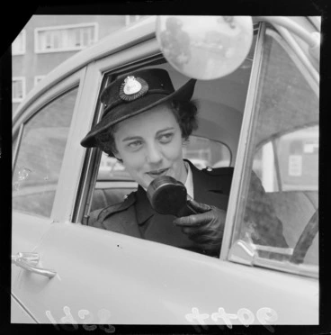 Image: Heather Thorne, the first woman traffic officer in Wellington