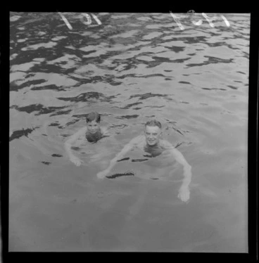 Image: Swimmers, Mr J C Blakley and son, Colin