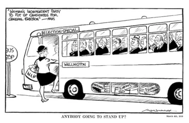 Image: Minhinnick, Gordon:Anybody going to stand up? New Zealand Herald, 6 March 1969.