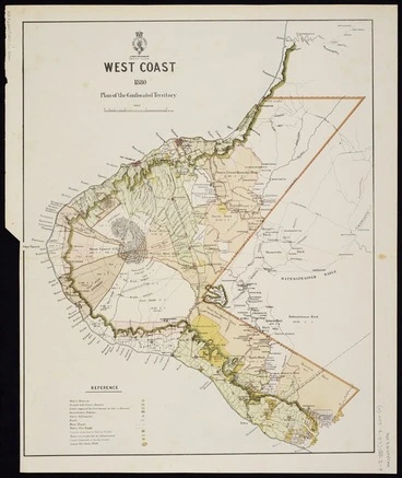 Image: West coast 1880 : plan of the confiscated territory.
