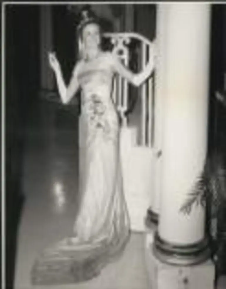 Image: Elana Braianis in a dress featuring pleated satin over lace, costume for the embassy ball scene in the J.C. Williamson production of My fair lady, 1970 [picture] /