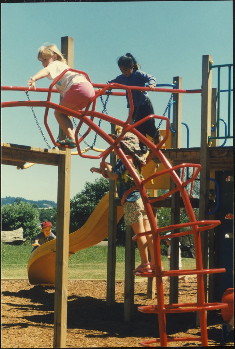 Image: Children on playground equipment