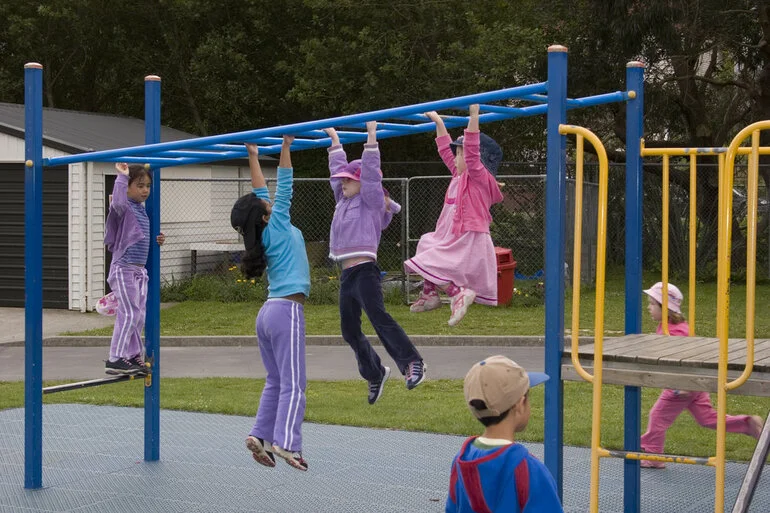 Image: Children on playground equipment