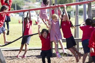 Image: Children on playground apparatus