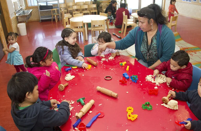 Image: Children working with dough