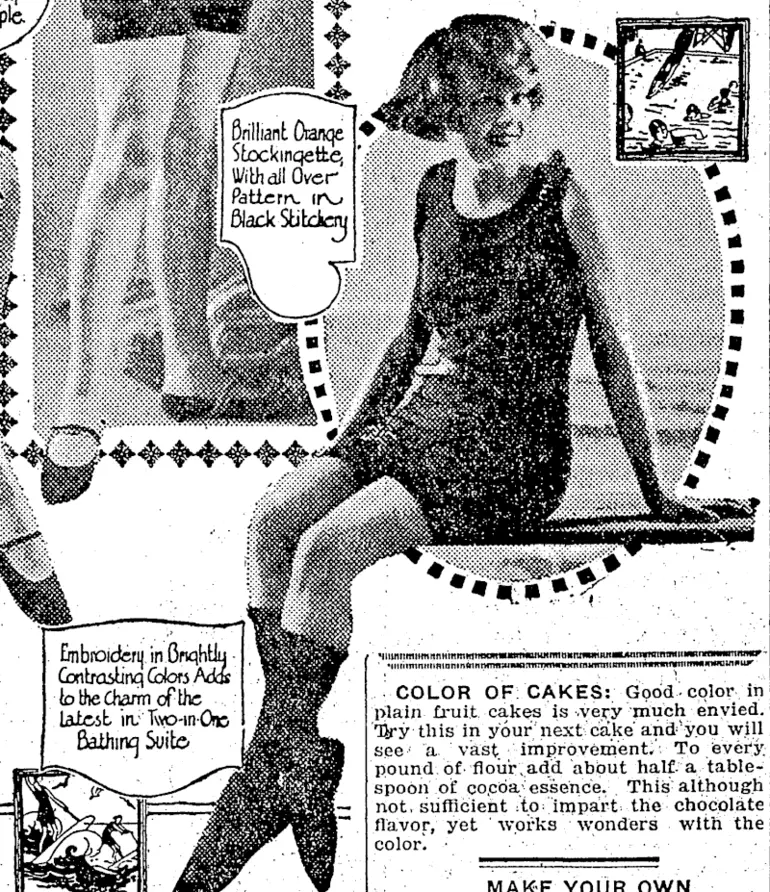 Image: nbroidfcrij,in6nqhtli  Gontroibng Odors Me  taHieCteuTnofthe  Laicsb irv Two-mOu  Bathing Suite (NZ Truth, 19 August 1926)