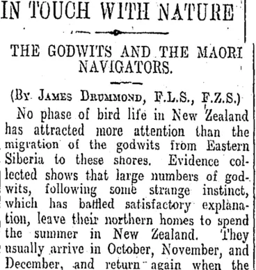 Image: IN TOUCH WITH NATURE (Otago Daily Times 3-10-1908)