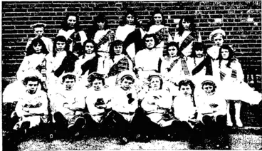 Image: THE HIGHLAND DANCERS, WITH DAFFODIL BOYS IN FRONT. (Otago Witness, 17 September 1902)
