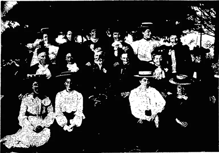 Image: LADIES' COMMITTEE OF THE WAIKOUAITI EARLY SETTLERS' PICNIC, WITH MR THOMAS ALLCOCK (Secretary). (Otago Witness, 21 February 1906)